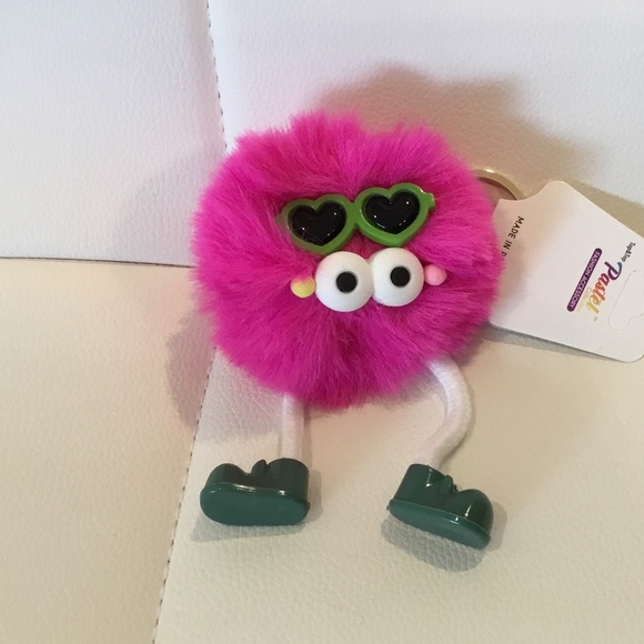 3/$18 Furry Keychain w/Legs, Sunglasses - all 3 fo $18 - Pink, Peach & Yellow - Picture 4 of 4
